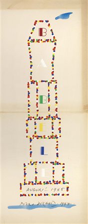 Piero Dorazio Roma 1927 - Todi (Pg) 2005 Babele, 1984 Tecnica mista su carta,...