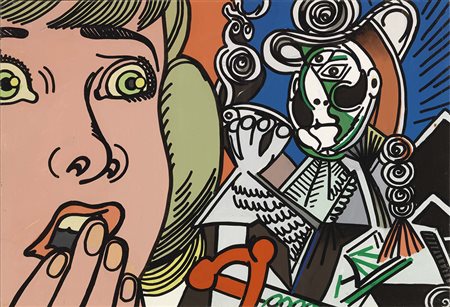 Errò Ólafsvik 1932 Senza titolo, 1999 Acrilico su tela, cm. 38x55 Firma e...