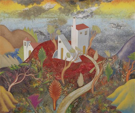 Luca Alinari Firenze 1943 Paesaggio, 1988 Olio su tela tesa su tavola, cm....