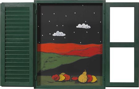 Tano Festa Roma 1938 - 1987 Persiana, 1985 Smalto e acrilico su legno, cm....