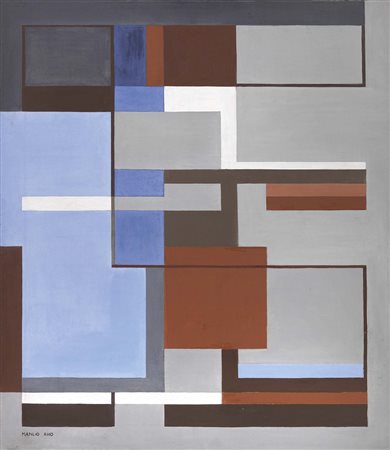 Manlio Rho Como 1901 - 1957 Composizione, 1939 Olio su tela, cm. 70x60,5...