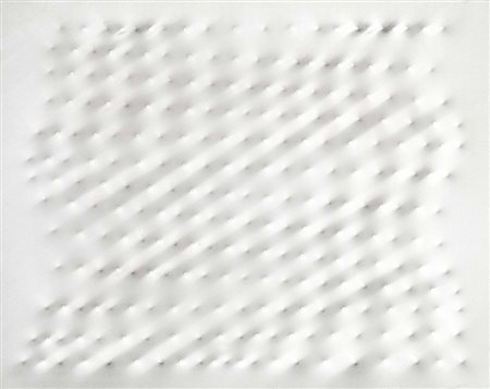 Enrico Castellani Castelmassa (Ro) 1930 - Roma 2017 Superficie bianca, 1998...