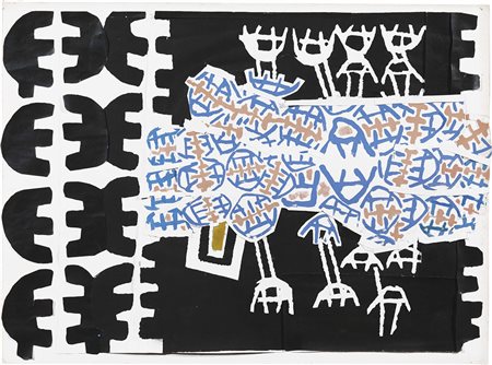 Giuseppe Capogrossi Roma 1900 - 1972 Superficie CP/375, 1971-72 Collage e...