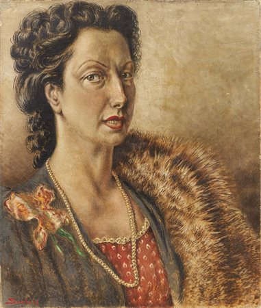Alberto Savinio Atene 1891 - Roma 1952 Ritratto di Emilia Santangelo, (1939)...