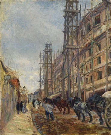 Raoul Dufy Le Havre 1877 - Forcalquier 1953 La rue Lepic, 1904 Olio su tela,...