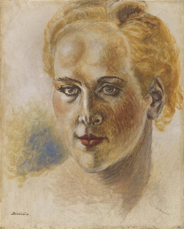 Alberto Savinio Atene 1891 - Roma 1952 Ritratto di Giuditta Scalini, (1934)...