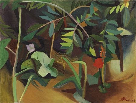 Renato Guttuso Bagheria (Pa) 1912 - Roma 1987 Nel giardino, 1948 Olio su...