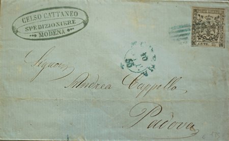 Modena 1852- num. 4 su busta Prezzo di catalogo : 375 €