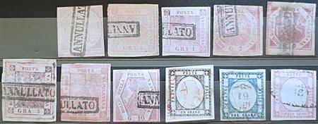 Napoli/Province Napoletane 1858/61- lotto di 11 francobolli num....