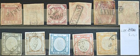 Napoli/Province Napoletane 1858/61- lotto di 11 francobolli di seconda scelta...