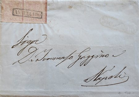 Napoli 1858- num. 3 coppia su busta Prezzo di catalogo : 400 €