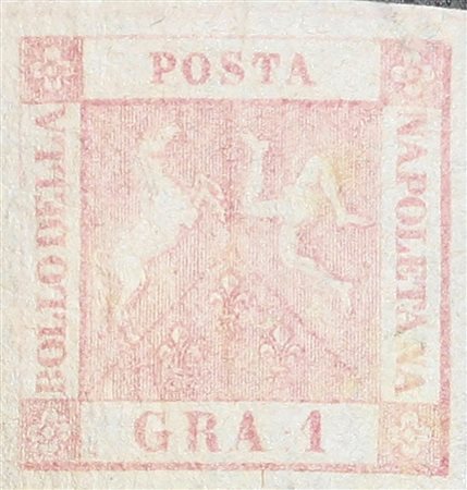 Napoli 1858- num.4 linguellato, piccole pieghe verticali Prezzo di catalogo :...