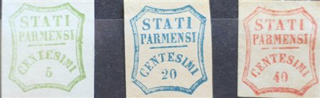 Parma Governo Provvisorio 1859- num. 13,15,17 senza gomma, numero 13 e 15...