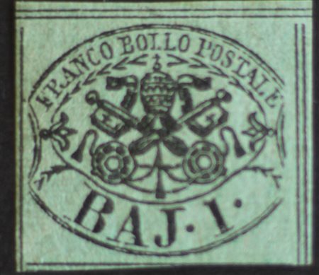 Stato Pontificio 1852-num. 2A linguellato, firma A. Diena Prezzo di catalogo...