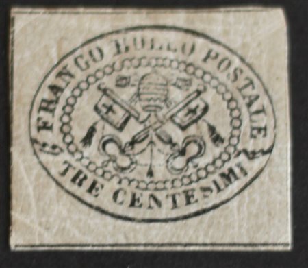 Stato Pontificio 1867-num. 15 linguellato, piccole pieghette, certificato...