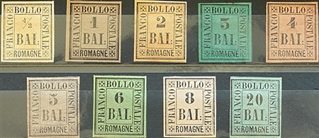 Romagne 1859-num.1-9 linguellati, sigle vari periti Prezzo di catalogo : 3.250 €