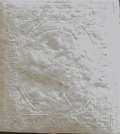 Sardegna 1853-num.6 senza gomma, certificato Biondi Prezzo di catalogo : 6.500 €