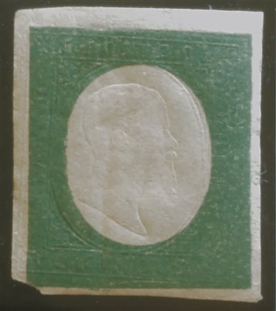 Sardegna 1854-num.10 linguellato, certificato Chiavarello, leggera piega...