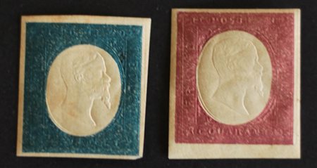 Sardegna 1854-num.11,12 linguellati, num. 11 firma A. Diena, num.12 firma E....