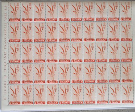 1938 Africa orientale italiana num.1 foglio di 50 senza linguella Prezzo di...