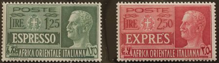 1938 Africa orientale italiana espressi 1,2 senza linguella Prezzo di...
