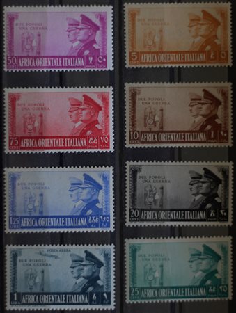 1941 Africa orientale italiana num.34-40, aerea 21 senza linguella Prezzo di...