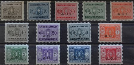 1939/40 Africa orientale italiana segnatasse 1-13 senza linguella Prezzo di...