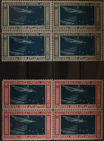 1933 Cirenaica aerea 18,19 in quartina senza linguella Prezzo di catalogo :...