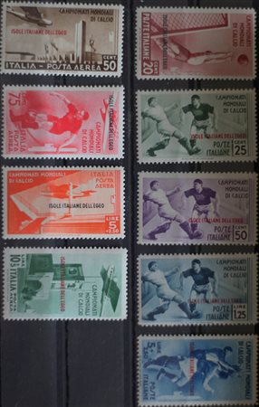 1934 Egeo num.75-79, aerea 34-37 senza linguella Prezzo di catalogo : 2.300 €