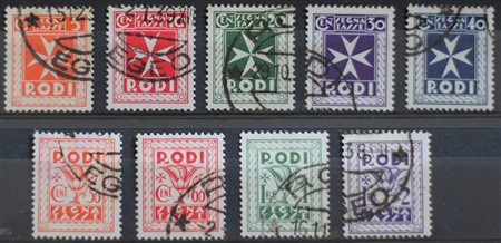 1934 Egeo segnatasse 1-9 usati Prezzo di catalogo : 200 €