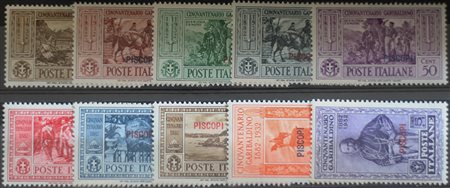1932 Piscopi num.17-26 linguellati Prezzo di catalogo : 220 €