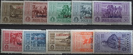 1932 Scarpanto num.17-26 linguellati Prezzo di catalogo : 220 €