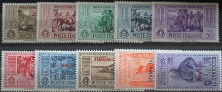 1932 Stampalia num.17-26 linguellati Prezzo di catalogo : 220 €