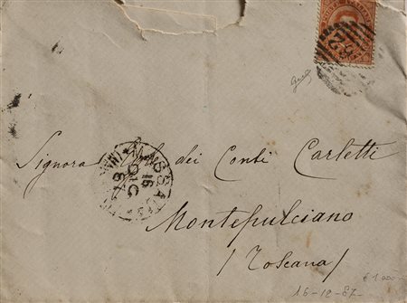 1887 Eritrea francobollo num.39 d'Italia su busta spedita da Massaua il...