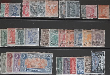 1908/34 Eritrea francobolli num.31-33,41-70, 87-92, 102-112, 116-122, 128,...