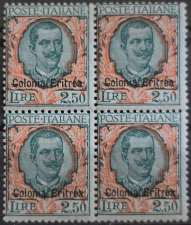 1928/29 Eritrea num.127 in quartina linguellata Prezzo di catalogo : 1.600 € +