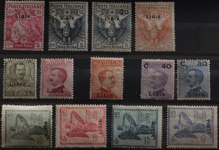 1915/22 Libia num.13-16,18-20,34-39 linguellati Prezzo di catalogo : 270 €