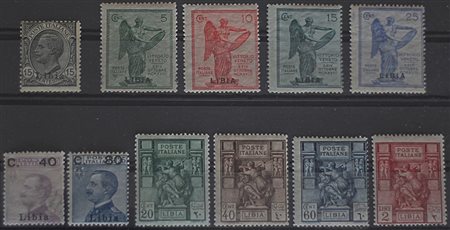 1921/24 Libia num.33-43 senza linguella Prezzo di catalogo : 110 €