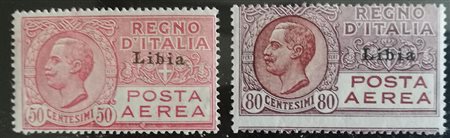 1928/29 Libia posta aerea num.1,2 senza linguella Prezzo di catalogo : 300 €