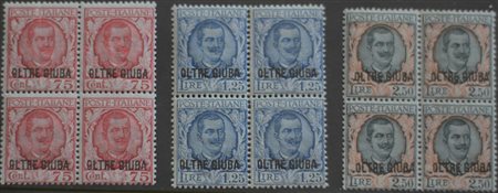 1926 Oltre Giuba num.42-44 in quartine senza linguella Prezzo di catalogo :...
