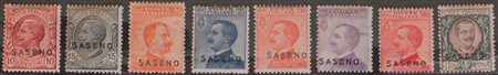 1923 Saseno num.1-8 senza linguella Prezzo di catalogo : 1.250 €
