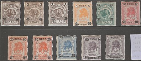 1923 Somalia num.34-44 senza linguella Prezzo di catalogo : 650 €