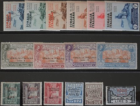 1923/34 Somalia num.45-54,61-66,70-74,81-91,105-115,119-137,149-157, aerea...
