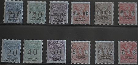 1924/26 Somalia segnatasse per vaglia num.1-12 senza linguella Prezzo di...