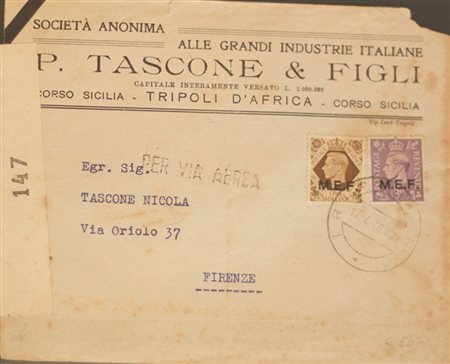 1943/47 M.E.F. num.9,13 su busta Prezzo di catalogo : 220 €