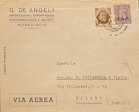 1943/46 Somalia num.4, 8 su busta Prezzo di catalogo : 200 €