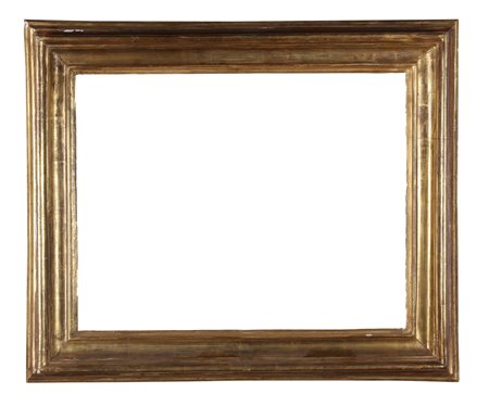 MANIFATTURA ITALIANA DEL XVIII SECOLO Coppia di cornici in legno dorato,...