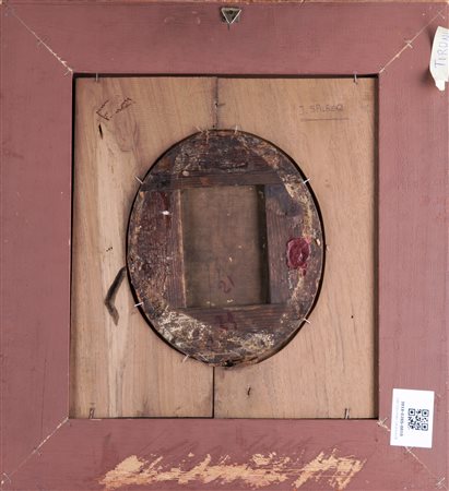 ARTISTA DEL XVII SECOLO Ritratto di gentiluomo. Olio su tavola ovale. Cm...