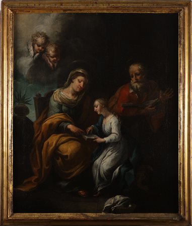 ARTISTA TOSCANO DEL XVII SECOLO L'educazione della Vergine. Olio su tela . Cm...