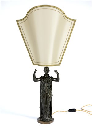MANIFATTURA FRANCESE DEL XIX SECOLO Figura di cariatide in bronzo montata a...
